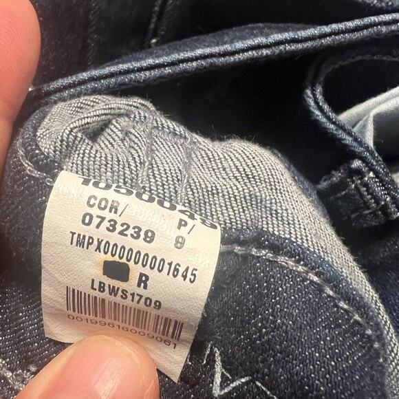 Lane Bryant Straight 18 Dark Blue Distressed Jeans Raw Hem Sexy Plus Sz Womens - Picture 8 of 9